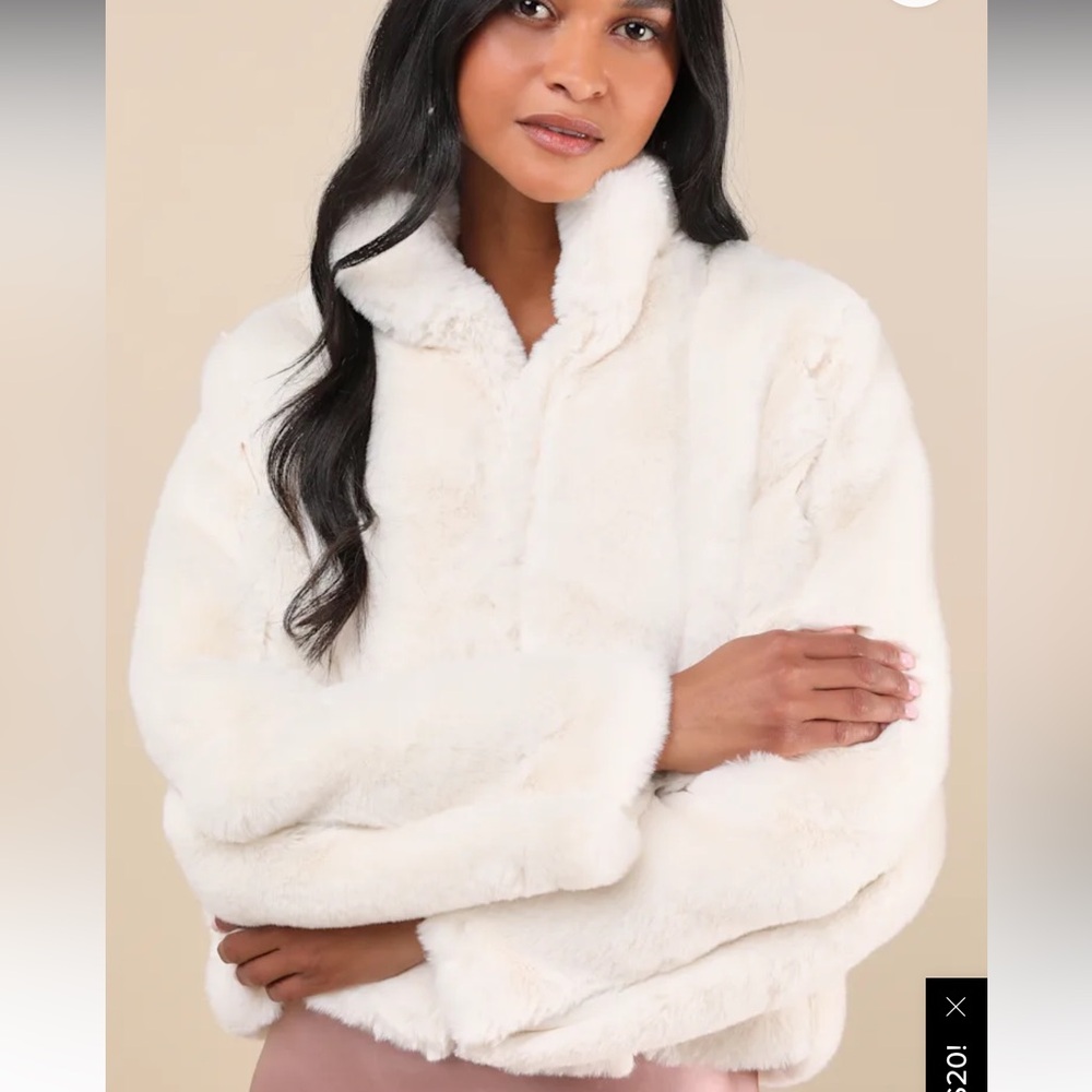 Lulus A Chic Classic Ivory Faux Fur Coat